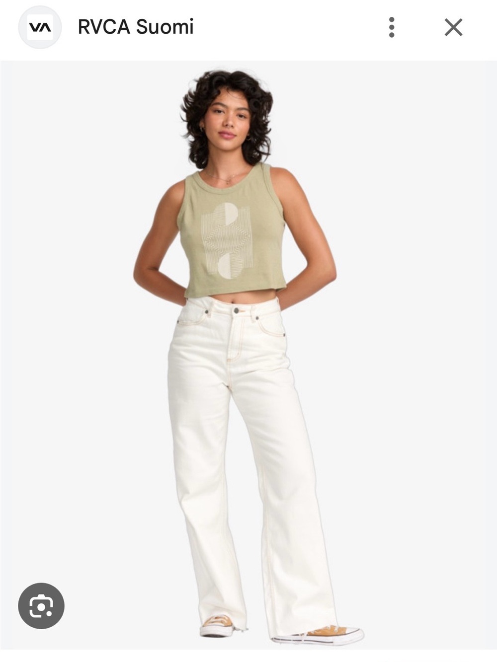 NWT RVCA White Wide-Leg Coco Denim Jeans